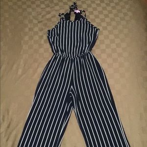 Blue and White Jumpsuit